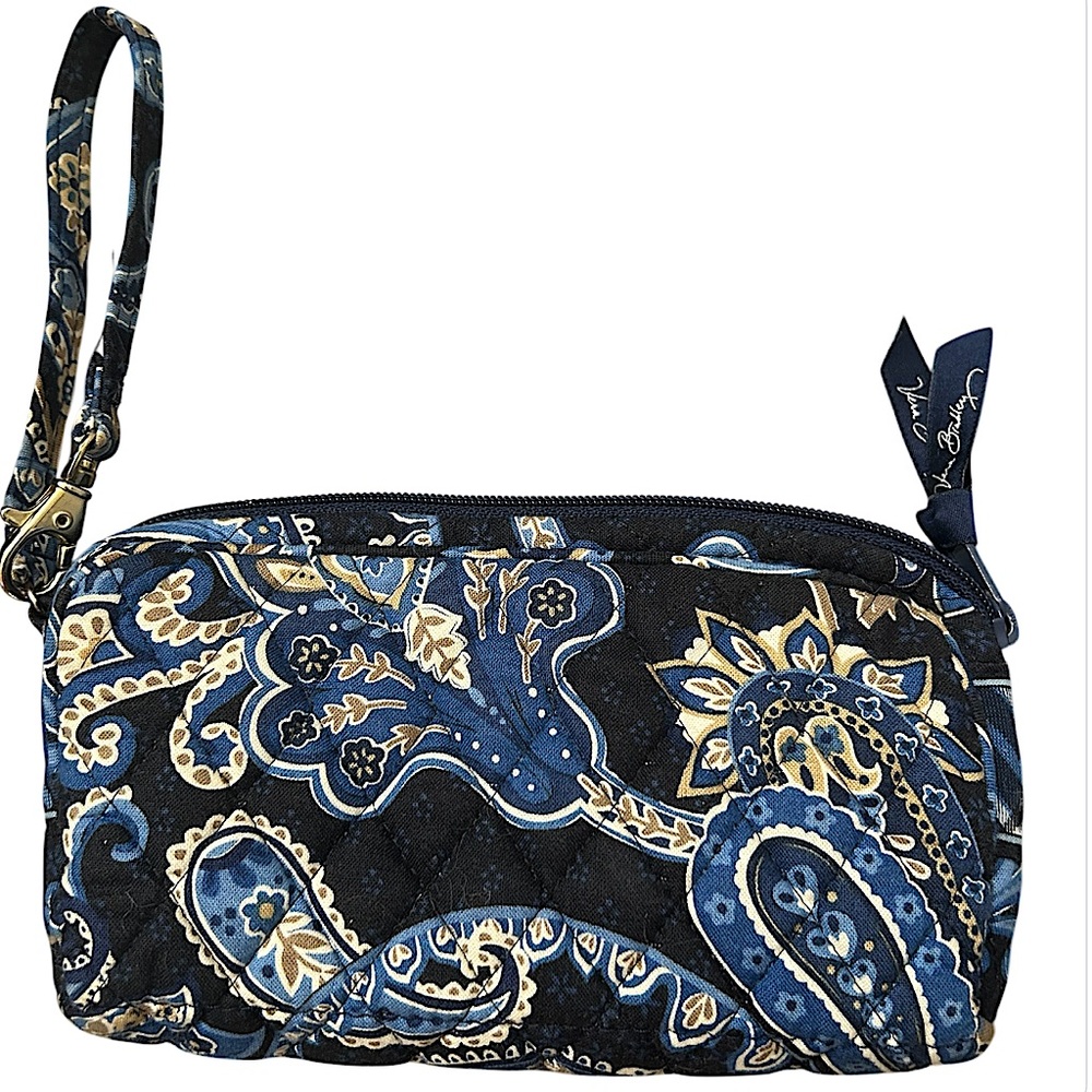 Vera Bradley Windsor Navy Paisley Zip Clutch